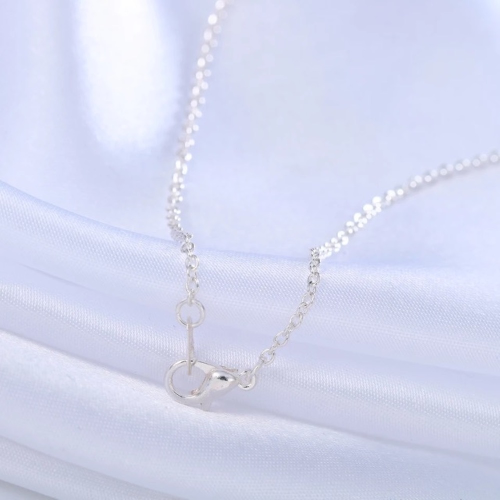 NEW Silver Tone Single Horizontal Bar Necklace - Picture 5 of 6